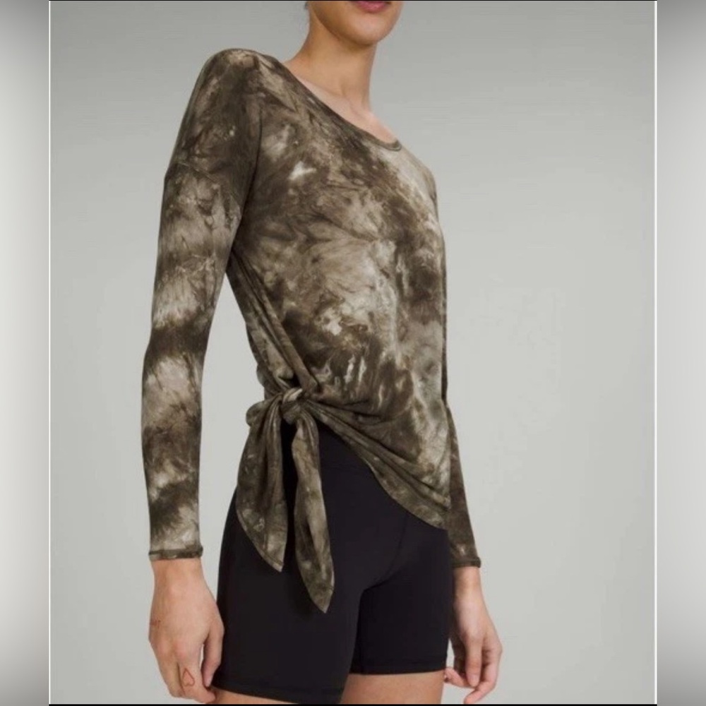 lululemon athletica To The Point *Mist* Diamond Dye Long Sleeve Shirt Top 10 L